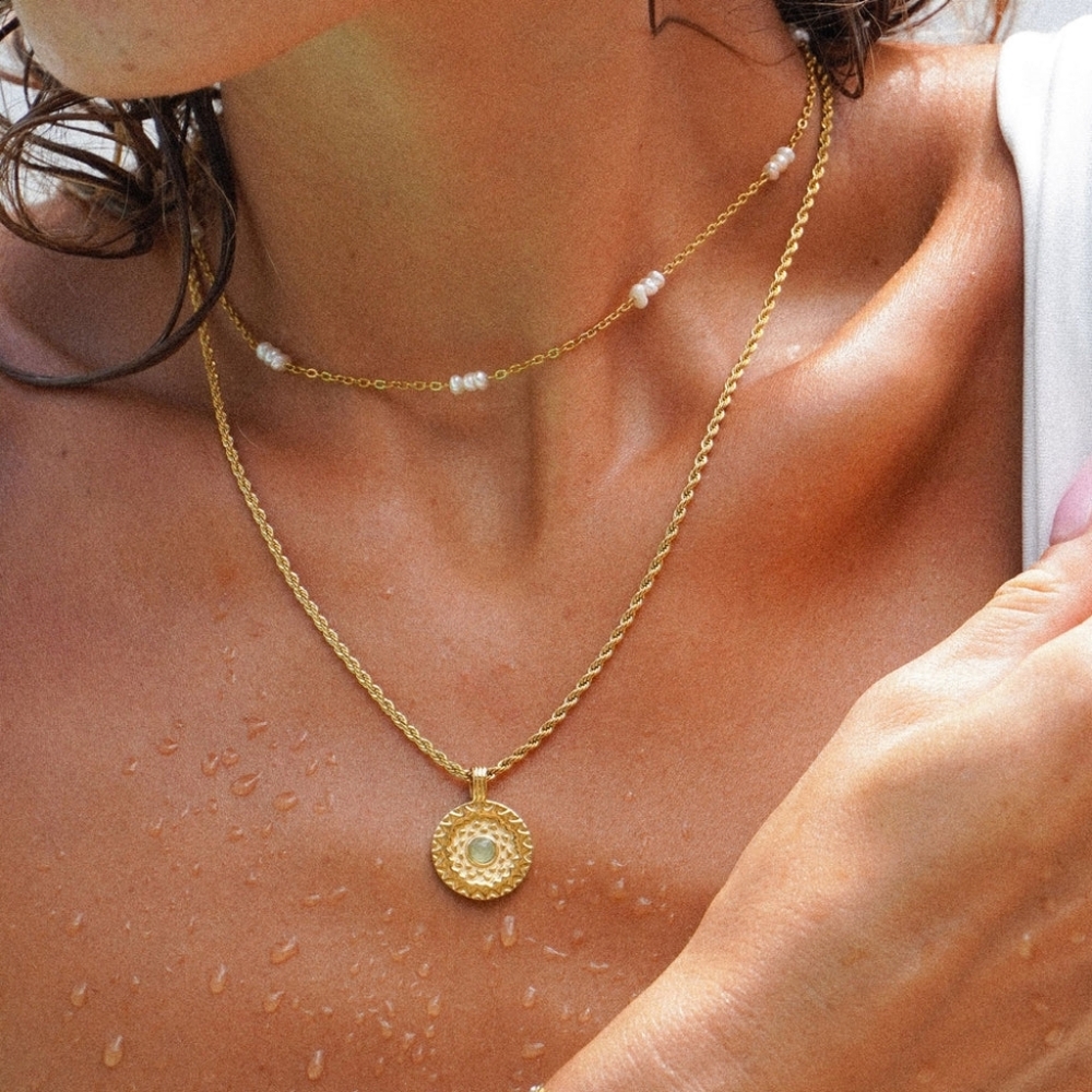 Atolea "Inca Sun" Necklace Featuring Adventurine
